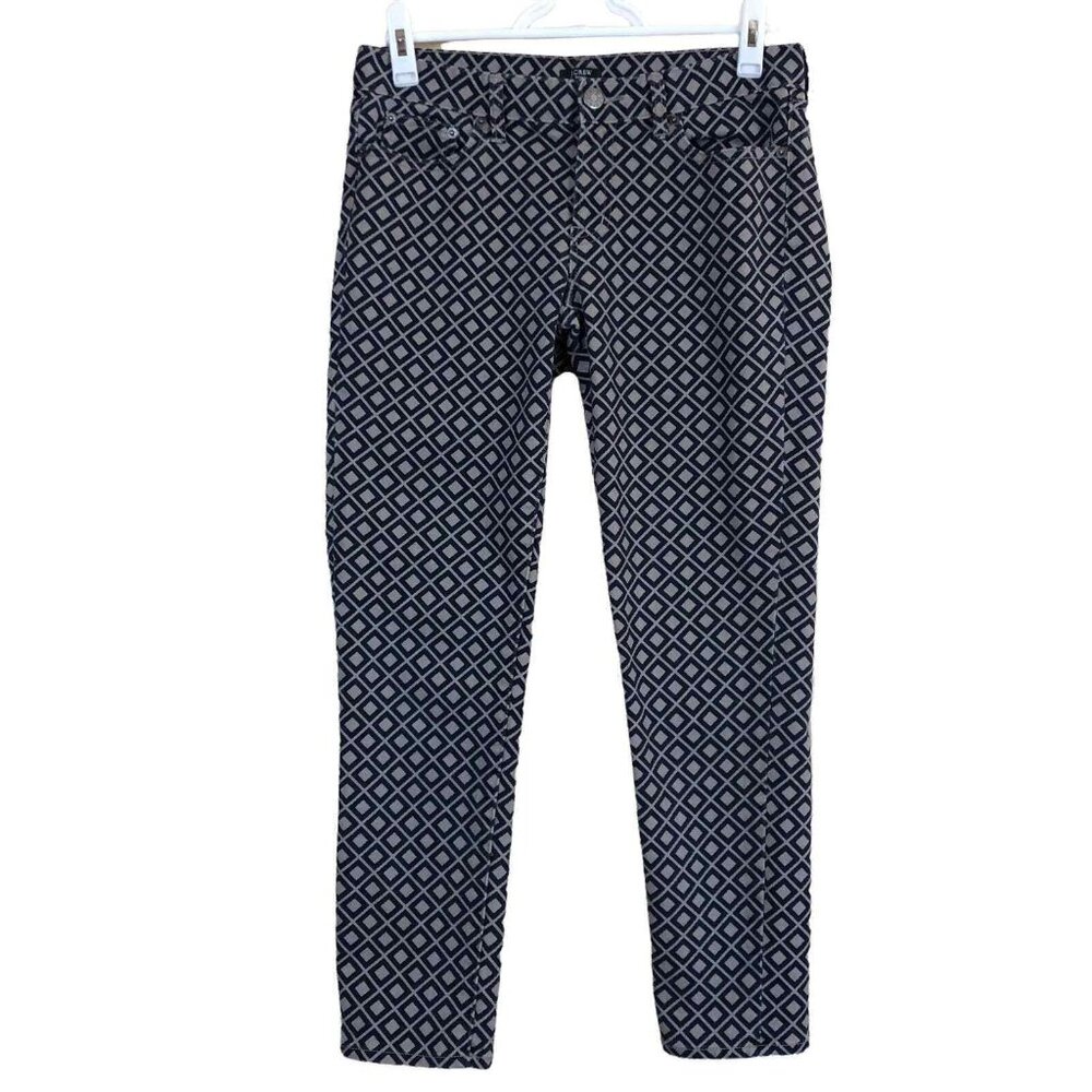J. Crew Factory Stretch Womens 29 Diamond Patterned Blue & Grey Jeans
